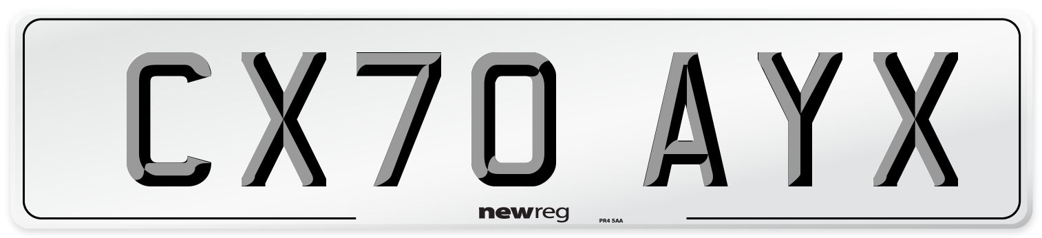 CX70 AYX Number Plate from New Reg